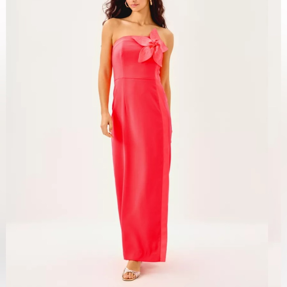Lilly Pulitzer Anasophia Maxi Dress Cane Coral - size 0